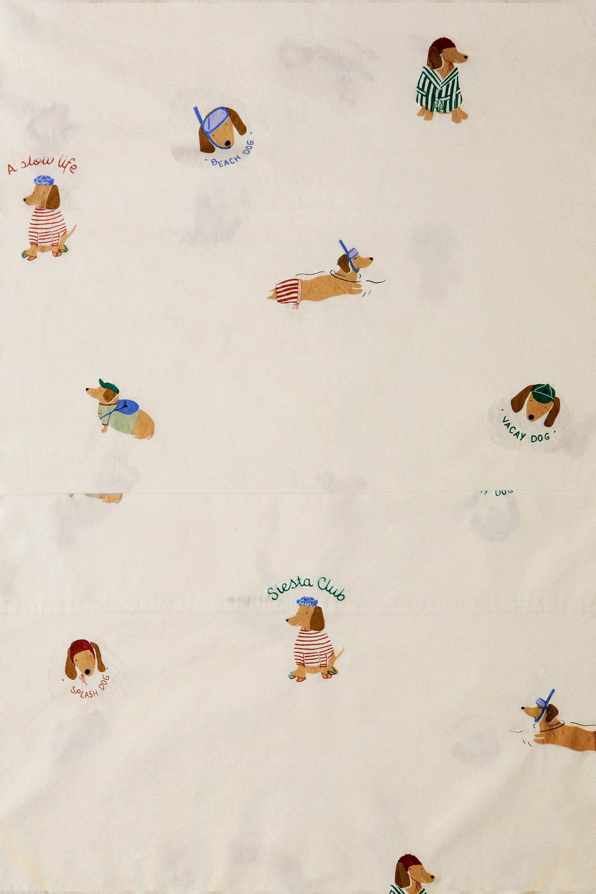 REVERSIBLE KIDS' DOG FLAT SHEET